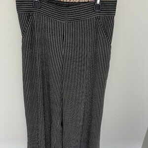 Max Studio Black and White Striped Wide Leg Pant